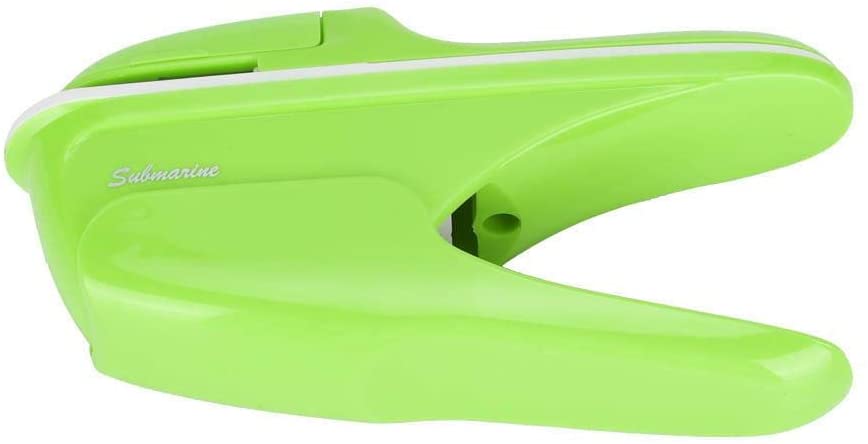 Stapleless Paper Stapler Green Eco-Friendly Durable ABS for Office School Easy to Operate with Comfortable Handle Stapleless Stapling Machine Stapleless Stapler